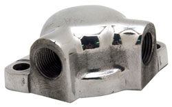 Polished Aluminum Water Outlet Divider Tee - Small & Big Block Chevy 1/2