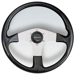 Corse Silver Aluminum Spoke Steering Wheel, 13.8
