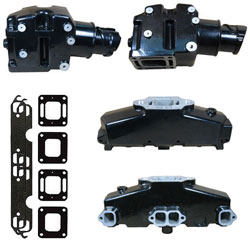 Stock Mercury Replacement Aluminum Exhaust Kit - Small Block Chevy