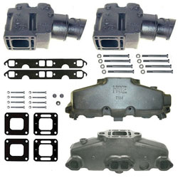 Stock Mercury Replacement Aluminum Exhaust Kit - Small Block Chevy
