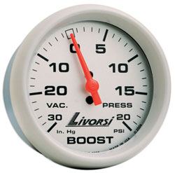 Livorsi Vacuum/Boost Gauge Mega & Race Rim 2-1/16