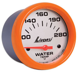 Livorsi Water Temperature Gauge 100-280F Mega & Race Rim 2-1/16