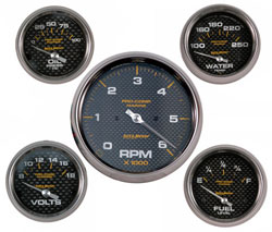 Carbon Fiber Five Gauge Combo Set