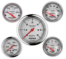 Chrome Five Gauge Combo Set