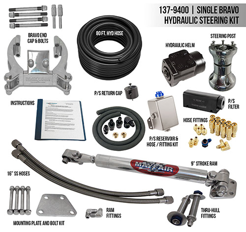 Mayfair Single Bravo/Single Ram Full Hydraulic Steering Kit 