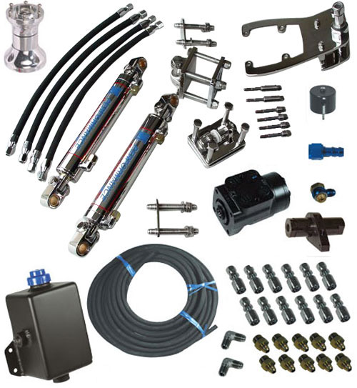 Single Bravo Dual Ram Full Hydraulic Helm Steering System CP Performance