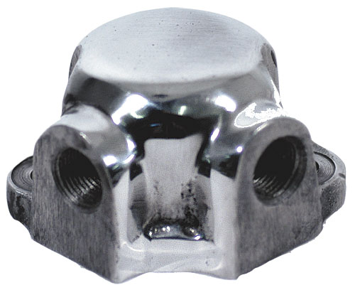 Polished Aluminum Water Outlet Divider Tee - 460 Ford 1/2