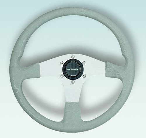 Corse Silver Aluminum Spoke Steering Wheel, 13.8