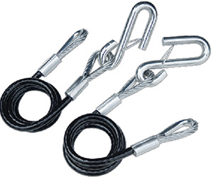 Tie Down Engineering 36" Black Vinyl Jacketed Hitch Cables With S" Hooks - Sold as Pair"