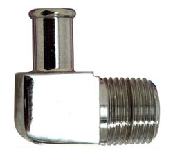 90 Degree Chrome Plated Brass 1/2" NPT Male To 1/2" Hose Fitting