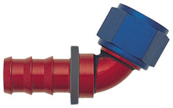 Blue/Red 60 Degree Push-On Hose End