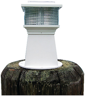 Dock Edge Solar Rechargeable Piling Light With Replaceable Battery