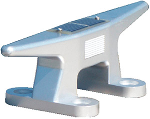 Dock Edge Solar Rechargeable Dock Cleat 10" Cast Aluminum Alloy With Replaceable Battery"