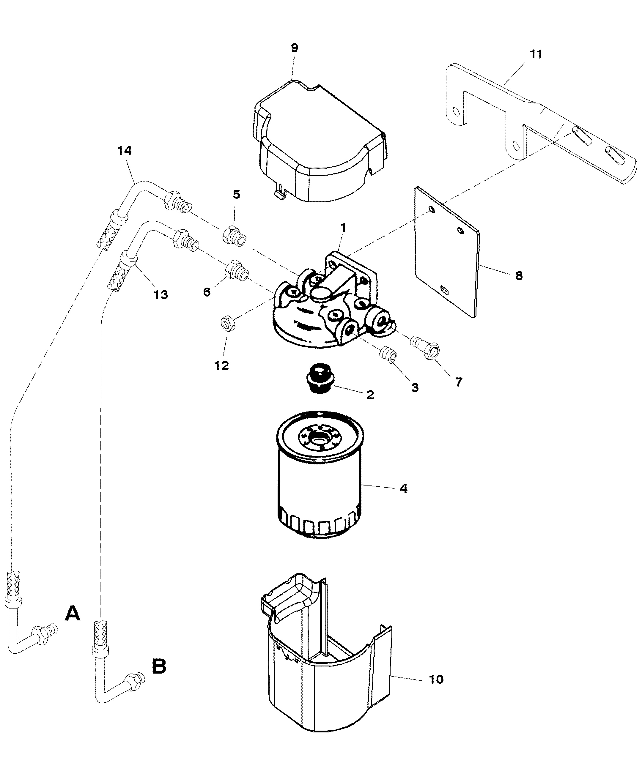 5.7LX Bravo EFI (Gen +) GM 350 V-8 1997 - Serial 0K001509 and Up - Fuel Filter