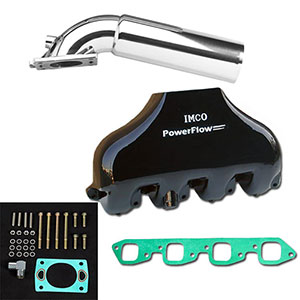 PowerFlow Big Block Polished Manifold and "A" Riser Kit 3"
