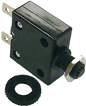 Push Button Circuit Breaker, 10 Amp, Black