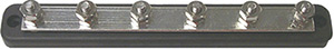 6 Gang 1/4" Stud Type Bus Bar, 150 Amp"