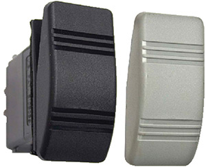 Contura Iii Non-Illuminated Weather Resistant Rocker Switch, On/Off, Black & Gray