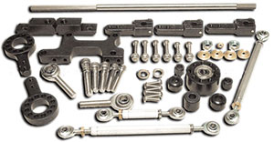 Precision Roller Bearing Dual Carburetor Linkage Kit - B&M/Holley 420