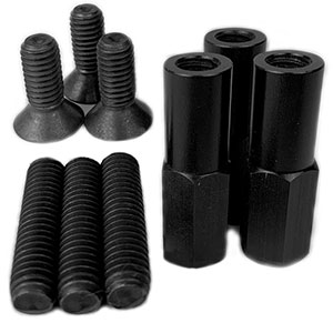 2″ XR Belt Guard Stands And Bolts (3 Pk.) (Black Anodized)