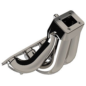 CMI Big Block Chevy Big E-Top Polished Exhaust System, 1-7/8" Primaries for Turbo Applications