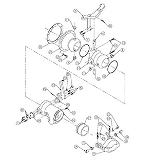 Steering Assembly, Manual Trim, 3.000 Insert
