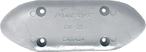 Martyr Cmm25 Zinc Hull Anode .72" X 3.25" X 9.08"