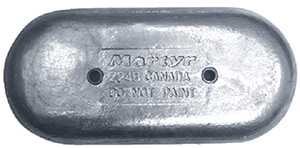 Martyr Cmz24bs Zinc Hull Anode (For Sea Ray) 1.25" X 6.25" X 14"