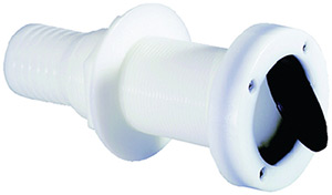 Attwood Thru Hull Scupper For Hose, White - 1-1/2"