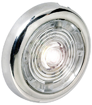 1-1/2" White Interior/Exterior Light w/SS Bezel"