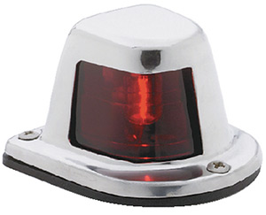 Attwood Side Lights Deck Mount, Stainless Steel - Red