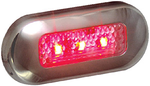 T-H Marine LED Oblong Courtesy Light With Stainless Steel Bezel