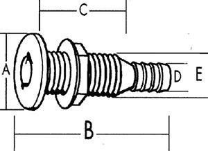 1-1/2 X-Long Thru Hull-White