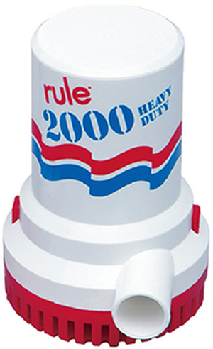 Rule 12V High Capacity Manual Bilge Pump UL Listed With 6' Leads 2000 GPH