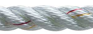 3 Strand Nylon Dockline, 3/8 x 15 White