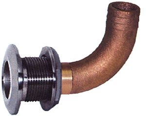 Groco HTHC-S #316 SS Hose Thru-Hull 90 Degree With Bronze Nut