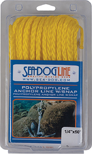 Sea Dog Hollow Braid Poly-Pro Anchor Line With Steel Snap