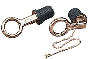 Brass Snap Handle Drain Plug, 1" w/o Chain, Bulk"