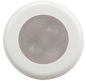 Aqua Signal Bogota 12V 4-LED Accent Light For Indoor or Outdoor Use, White Plastic Ring With Optional Chrome Plastic