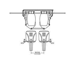 Steer Kit 2 Mercury 300 X Motors, 2 Rams