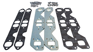 Small Block Chevy Adapter Plate Kit with Gaskets fits Lightning, and Most Over Transom Headers