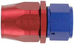 Red/Blue Straight Non-Swivel AN Hose End