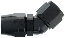 Black 45 Degree Double-Swivel Forged AN Hose End