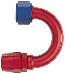 Red/Blue 180 Degree Double-Swivel AN Hose End
