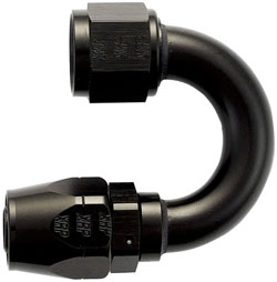 Black 180 Degree Double-Swivel AN Hose End