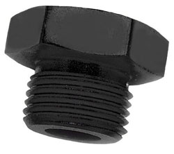 Black Straight Thread AN Port Plug