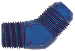 Blue 45 Degree Male AN Flare to NPT Pipe Adapter
