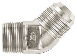 Super Nickel 45 Degree Male AN Flare to NPT Pipe Adapter