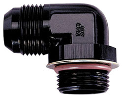 90 Degree Non-Swivel AN Flare to AN O-Ring Boss – Low Profile