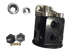 Black Remote Bulkhead Mount ​Thermostatically Controlled Engine​ Oil Filter Mount